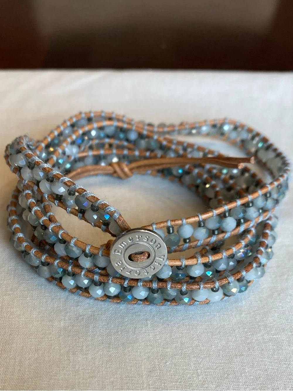 NWOT & VHTF -Victoria Emerson 5-Layer Wrap Beaded Bracelet | Pale Gray | Retired